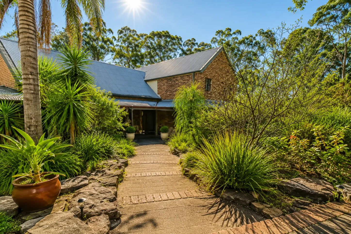 Garden approach to the main home entrance